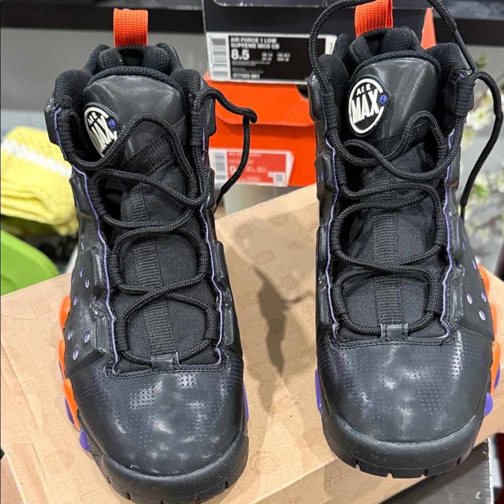 Nike Kids Sneakers - Black, Orange, and Purple